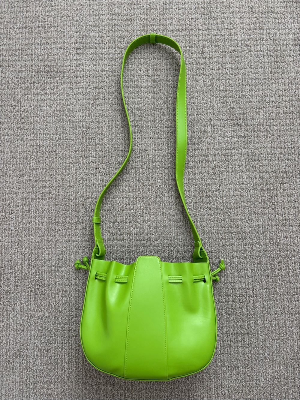 Lime Green Leather Crossbody Bag